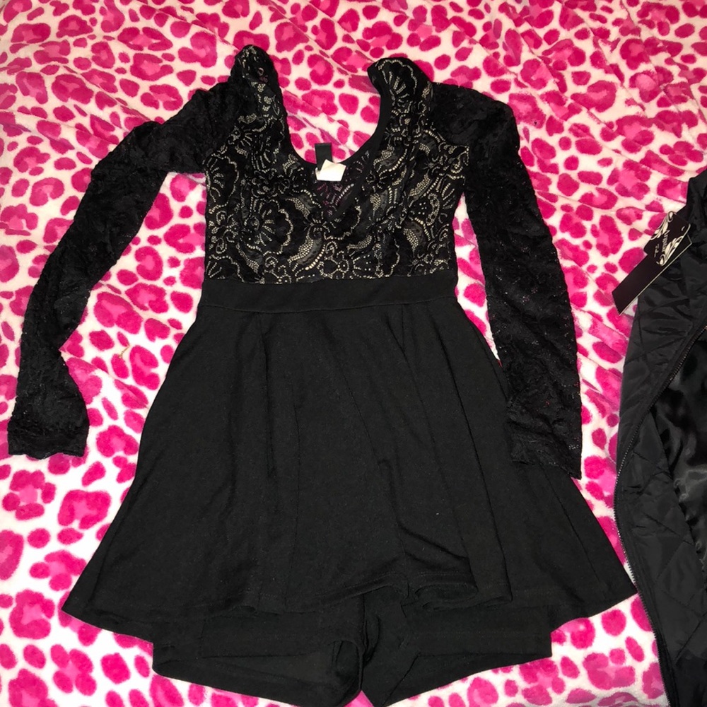 Black lace Windsor romper
